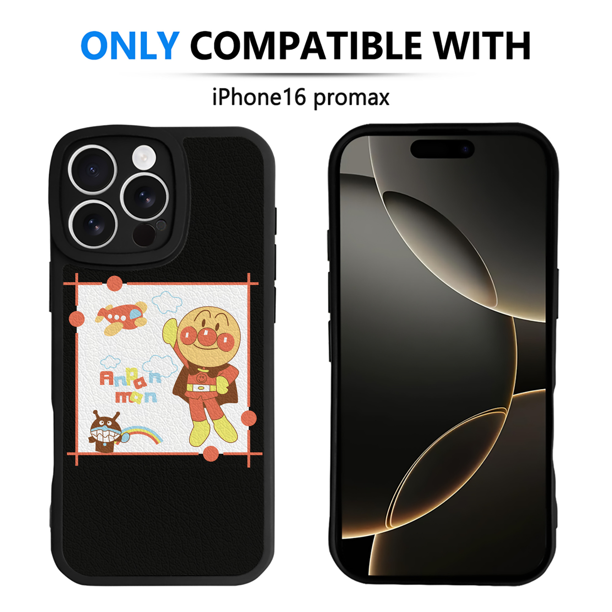 （画像用） アンパンマン Anpanman 【iPhone 16シリーズ対応】シリコンスマホケース（レザー調） 材質：シリコン